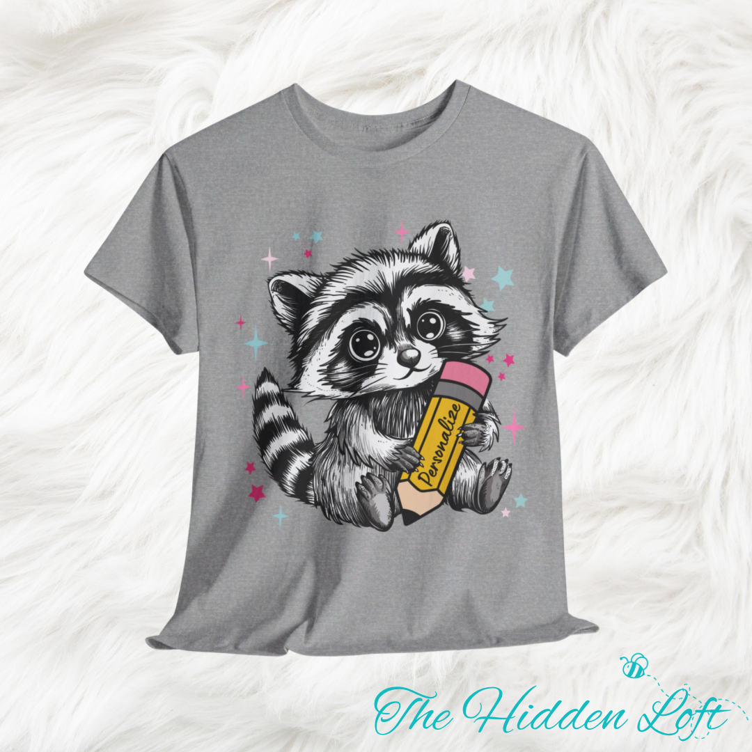 Raccoon with Pencil T-Shirt – The Hidden Loft