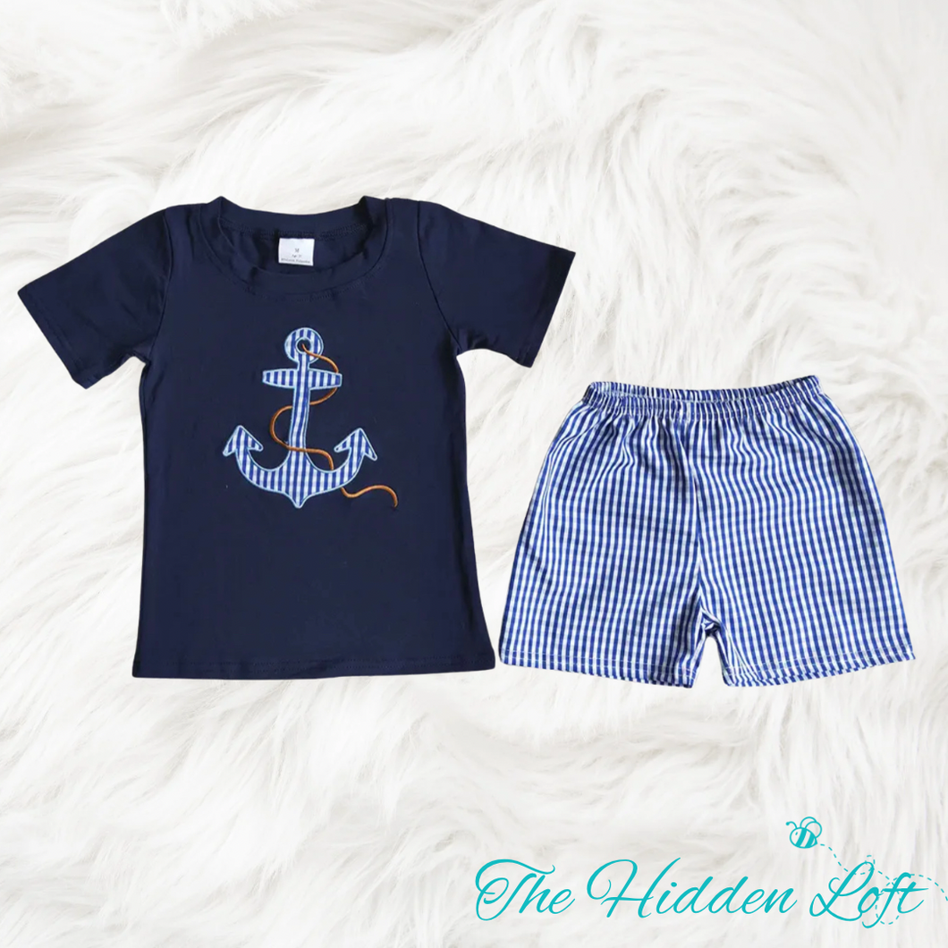 Boy’s Anchor Shorts Outfit