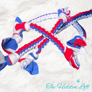 Red White & Blue Fleece Rope Dog Toys