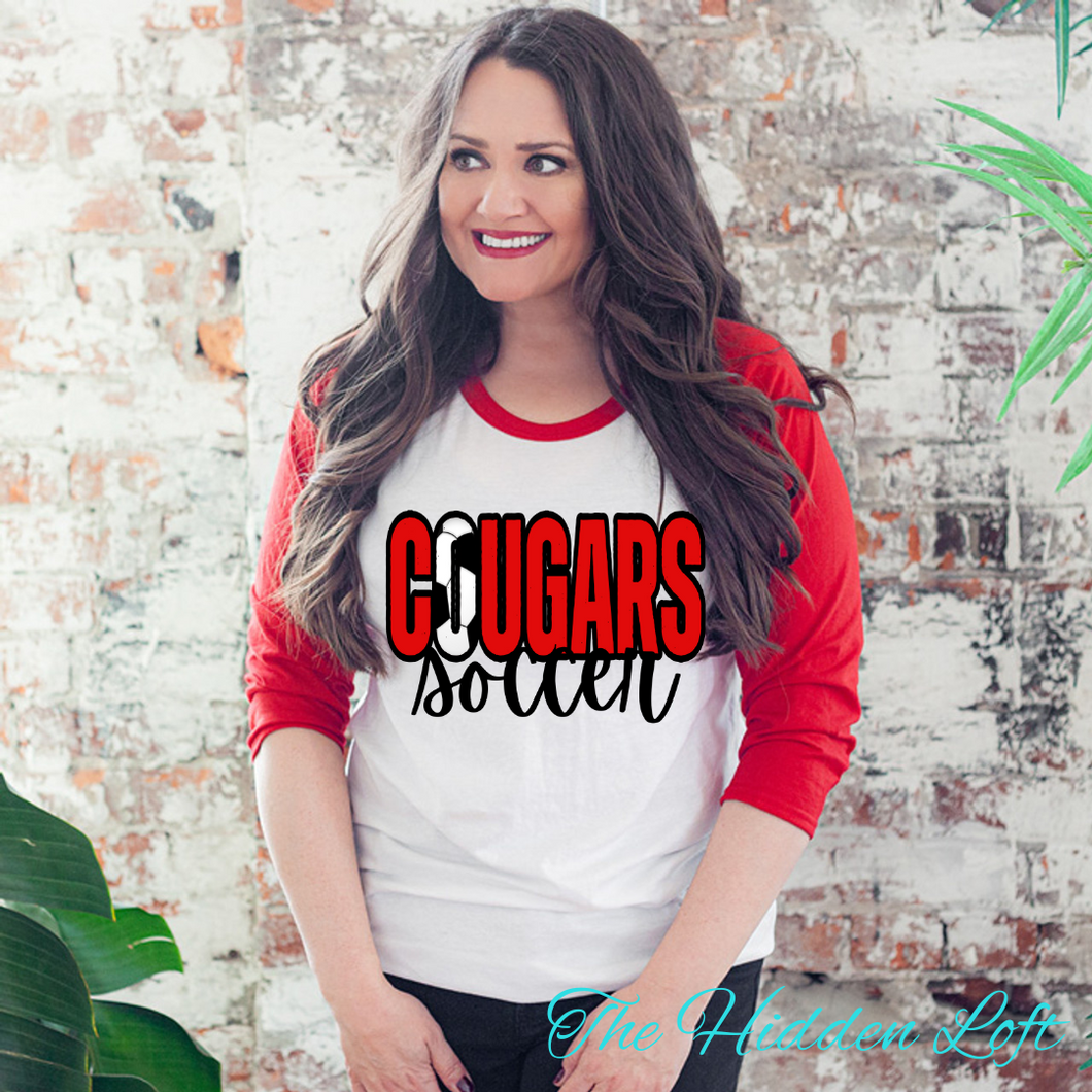 Cougars Soccer Raglan