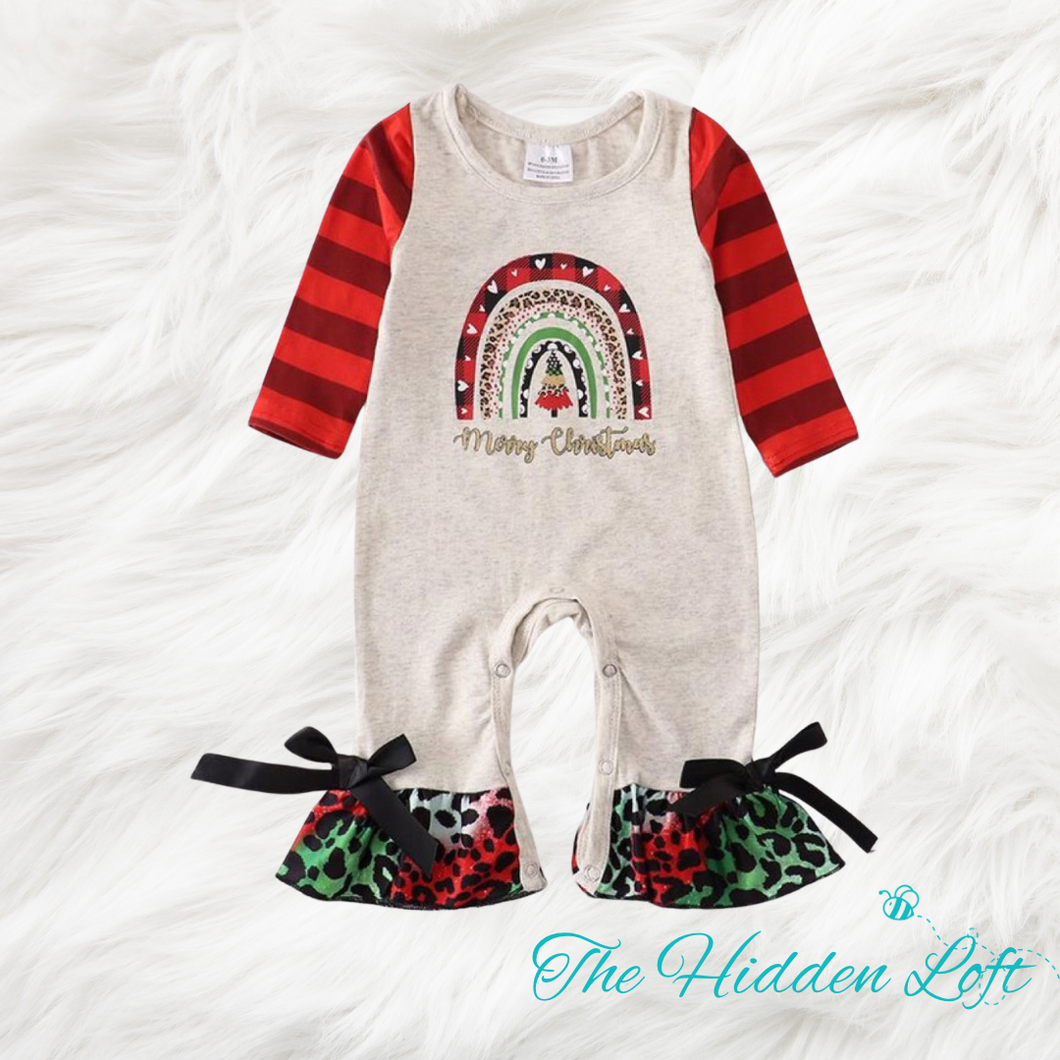 Merry Christmas Rainbow Romper