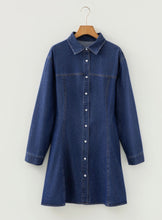 Load image into Gallery viewer, Denim Flared Shirt Dress