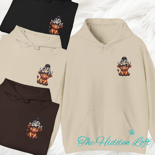 Cow in Carhartt Hat Hoodie