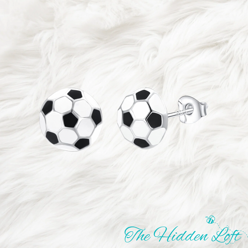 Sterling Silver Soccer Ball Earrings