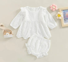 Load image into Gallery viewer, Eyelet Bloomer Baby Outfit