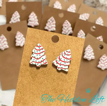 Load image into Gallery viewer, Christmas Tree Cake Earrings