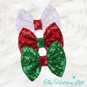 Christmas Sequin Hair Bows