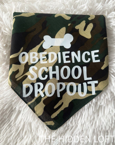Obedience School Dropout Camo Pet Bandana