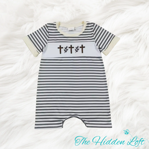 Cross Easter Baby Boy Romper