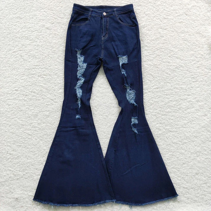 Women’s Distressed Denim Bell Bottoms