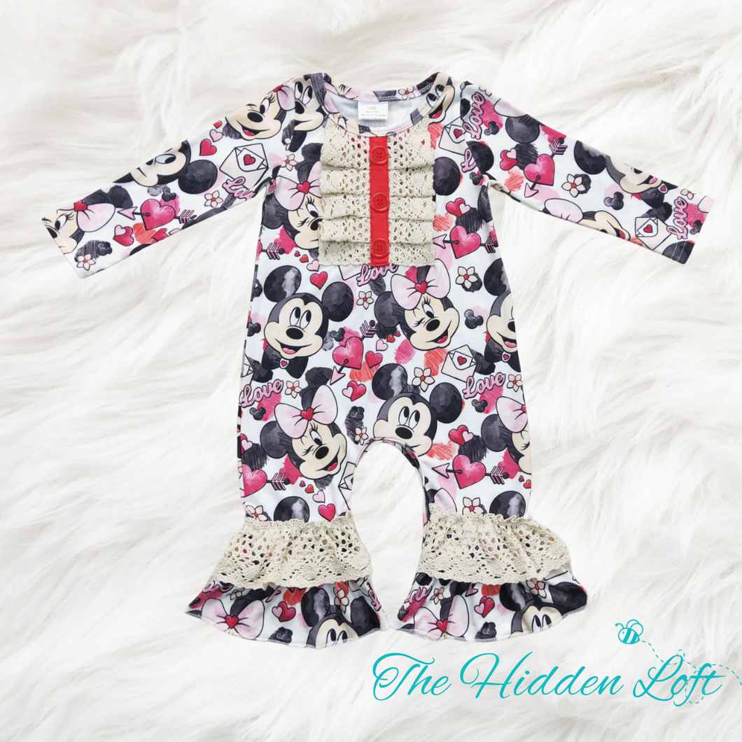 Valentine Mouse Baby Romper