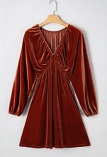 Load image into Gallery viewer, Velvet Rust Dress