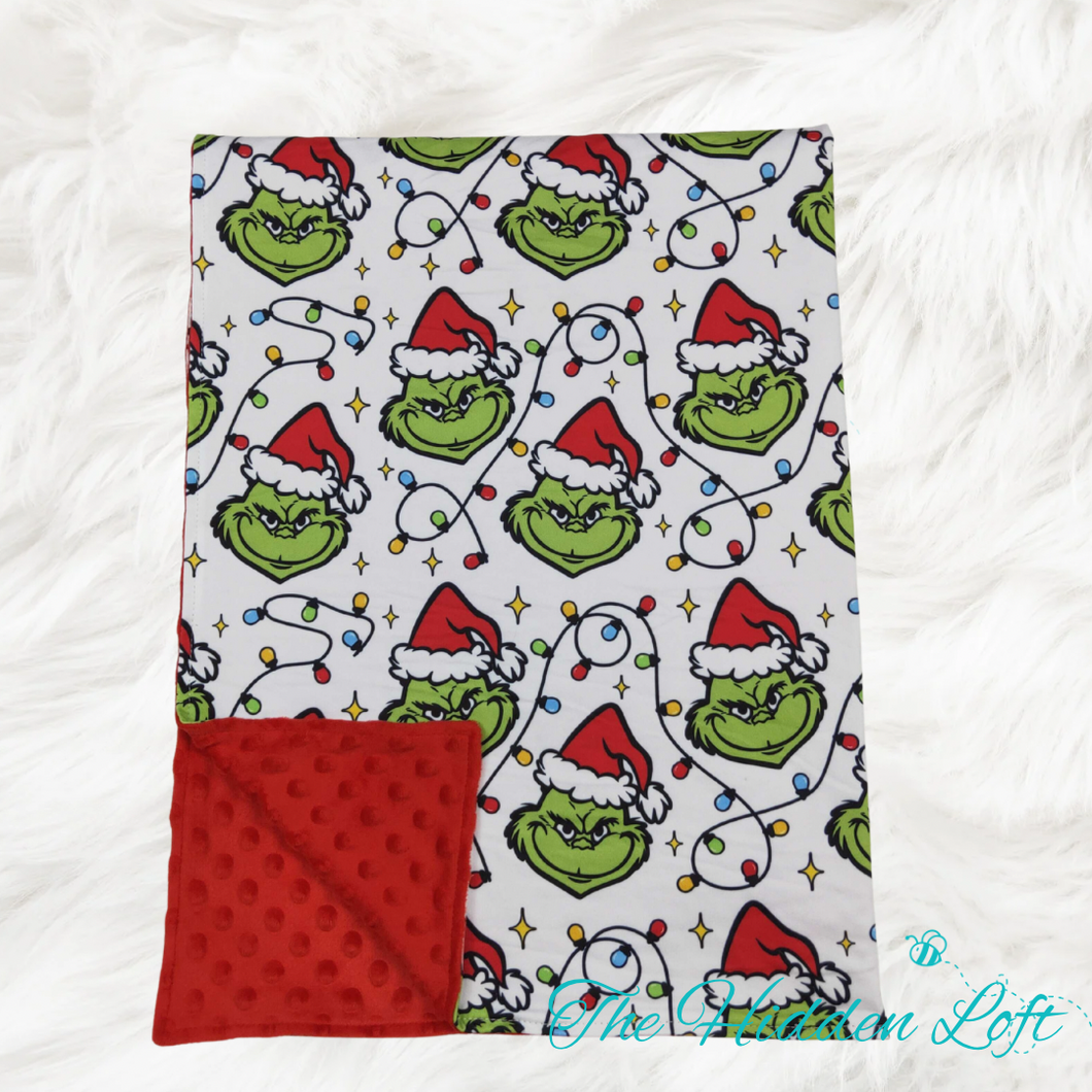 Grinch Minky Blanket