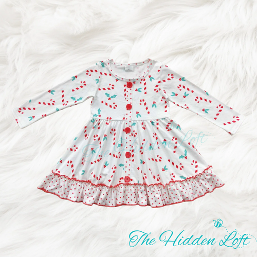 Candy Cane Print Dress