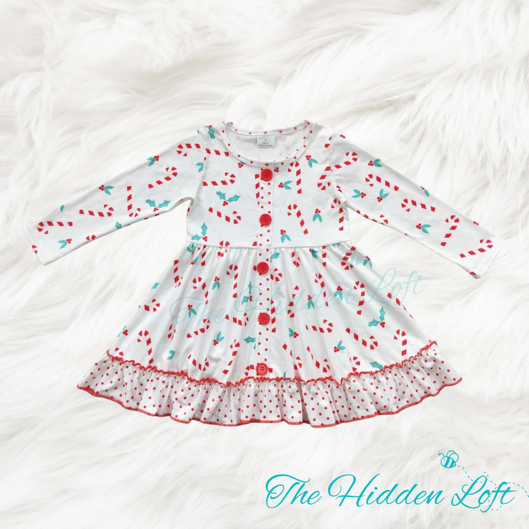 Candy Cane Print Dress