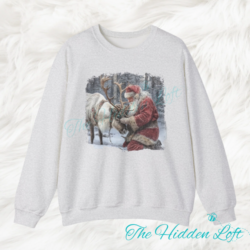 Santa with Reindeer Sweatshirt
