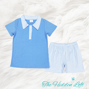 Blue Polo Shorts Outfit