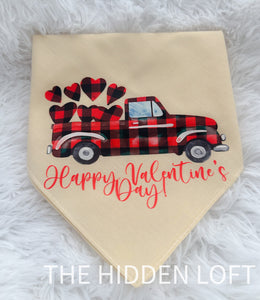 Valentine Truck Dog Bandana