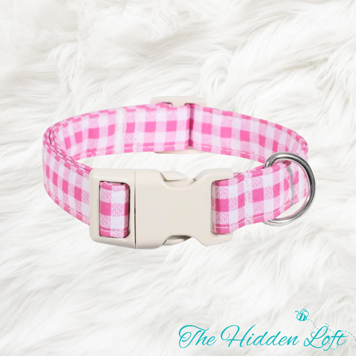 Pink and White Dog Collar