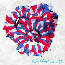 Load image into Gallery viewer, Fleece Ring Toy- Red White &amp; Blue