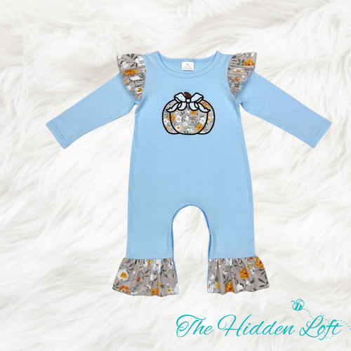 Blue Pumpkin Baby Romper