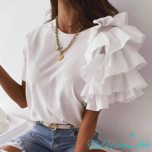 Ruffled Sleeve T-shirt