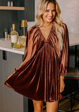 Load image into Gallery viewer, Velvet Rust Dress