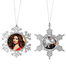 Load image into Gallery viewer, Silver Snowflake Photo Ornament