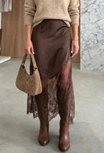 Load image into Gallery viewer, Brown Lace Skirt