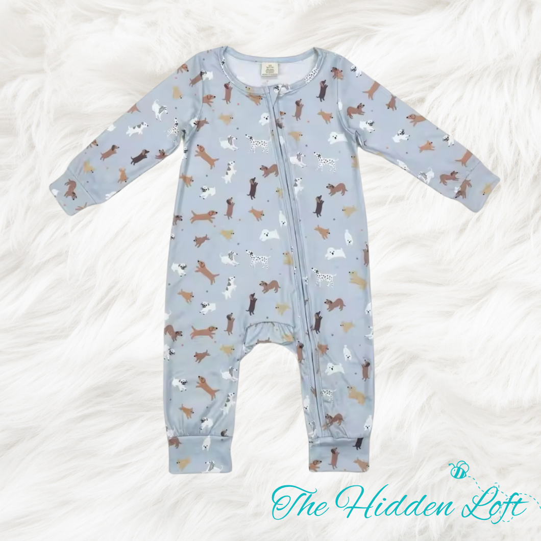 Dog Print Baby Romper