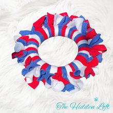 Load image into Gallery viewer, Fleece Ring Toy- Red White &amp; Blue