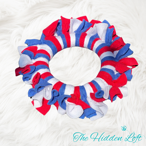 Fleece Ring Toy- Red White & Blue