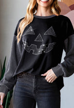 Load image into Gallery viewer, Rhinestone Pumpkin Face Top