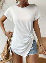 Load image into Gallery viewer, Split Front Twist Short Sleeve Top