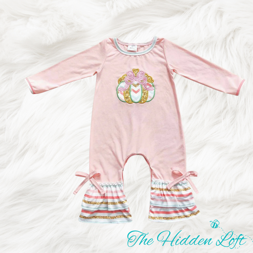 Pink Pumpkin Baby Romper
