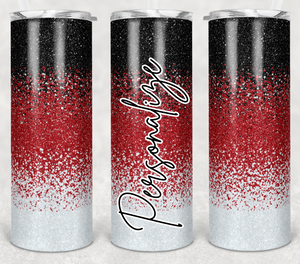 Personalized Red Black and White Tumbler-30 ounce