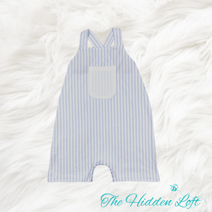 Blue Stripe Baby Romper