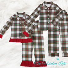 Load image into Gallery viewer, Adult Plaid Christmas Pajamas