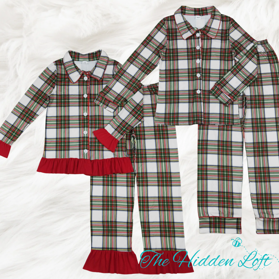 Adult Plaid Christmas Pajamas