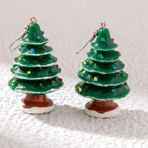 Vintage Inspired Christmas Tree Earrings