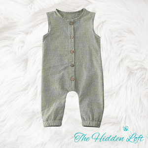 Green Gingham Romper