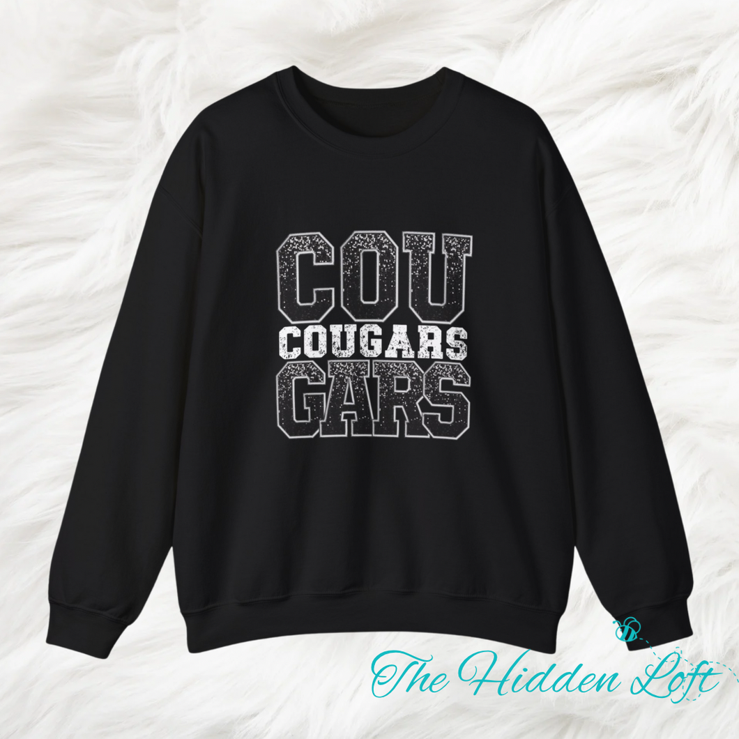 Faux Glitter Cougars Sweatshirt