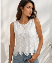 Load image into Gallery viewer, Women’s Sleeveless Lace Top
