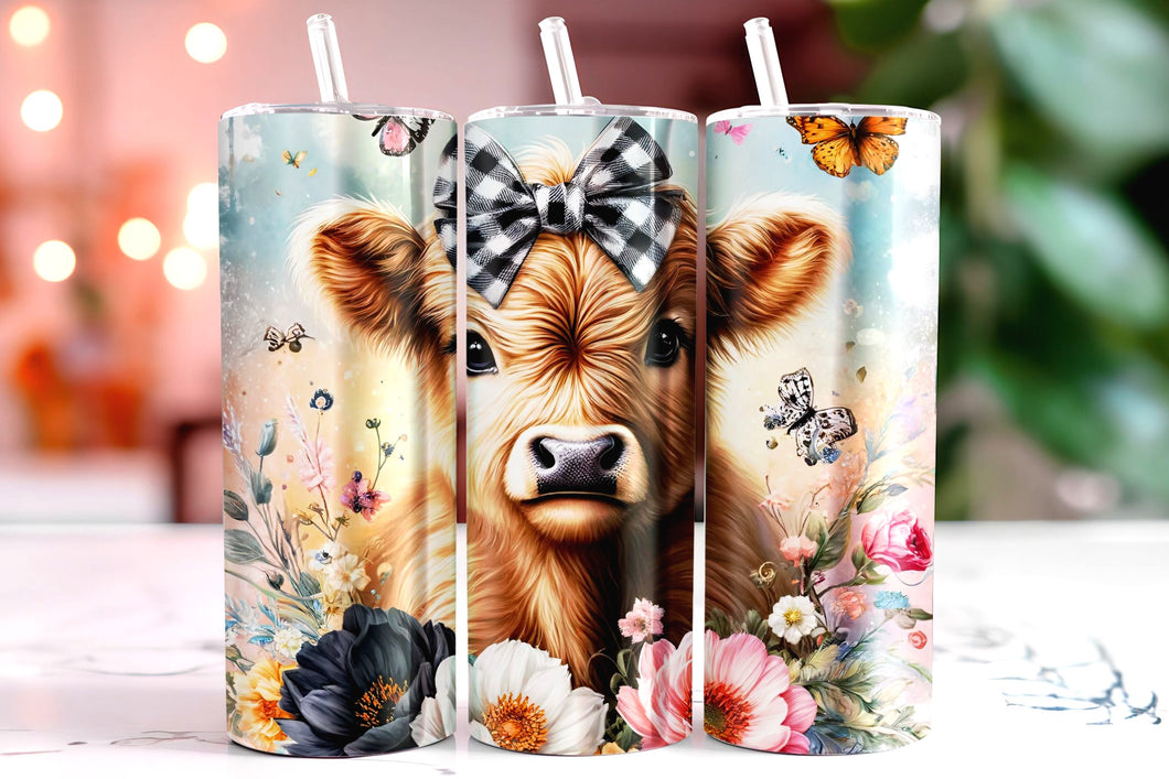 Bow Highland Cow Tumbler