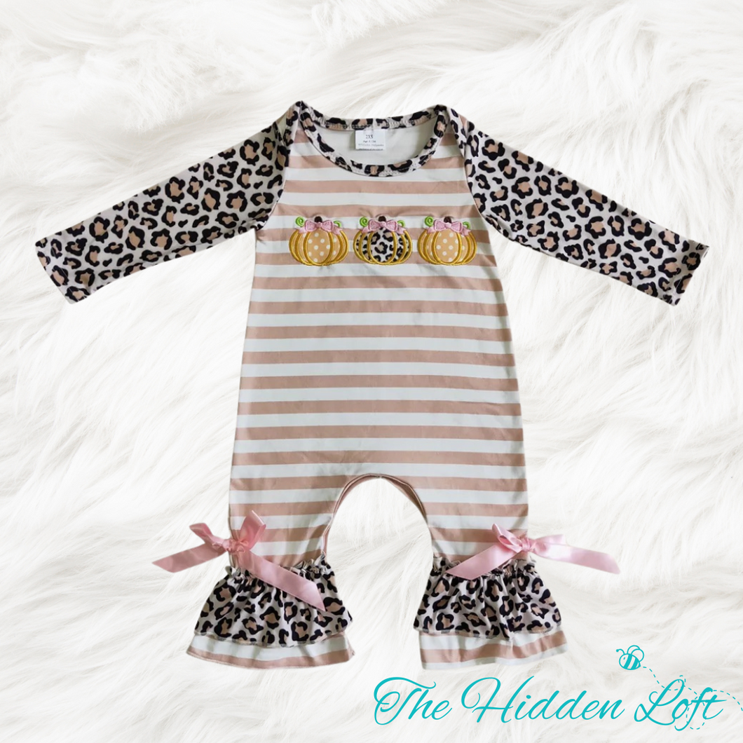 Leopard Pumpkin Baby Romper