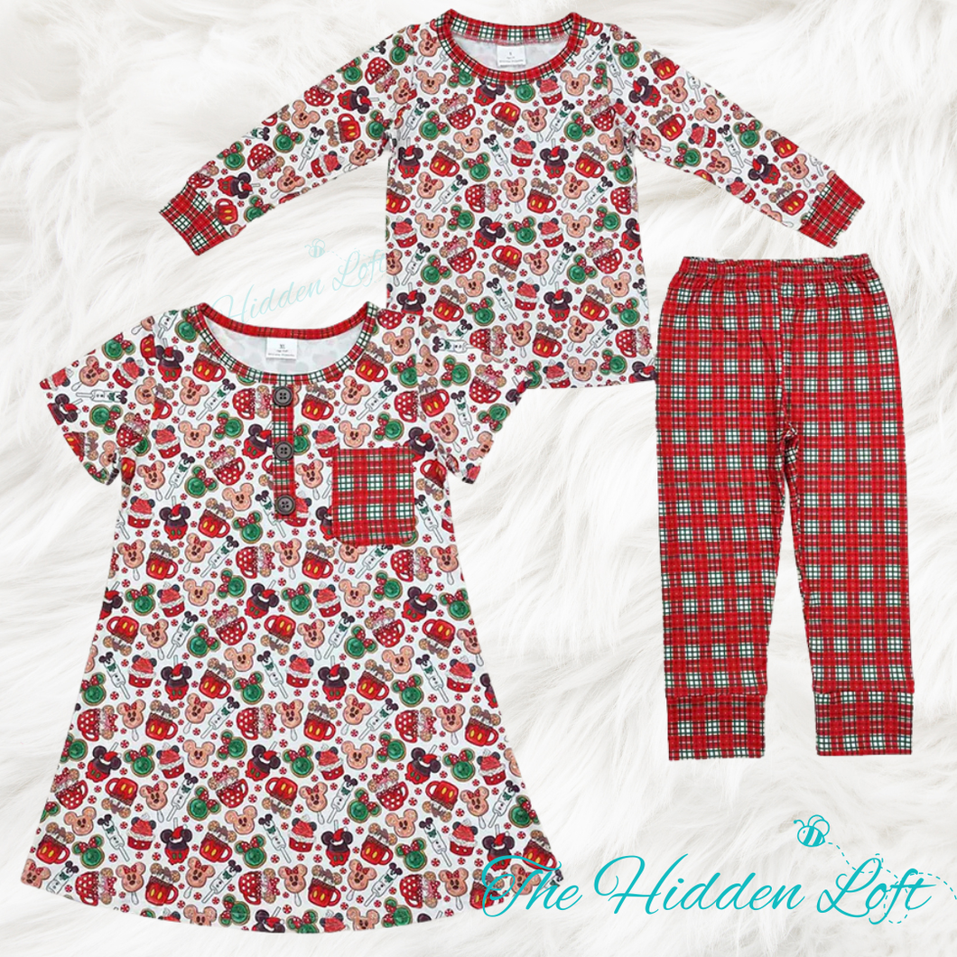 Mouse Cookie Print Pajamas