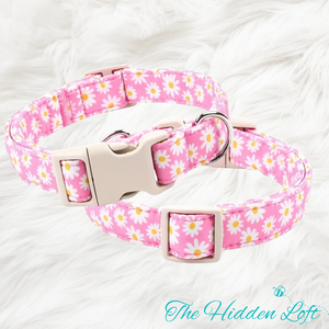 Pink Daisy Dog Collar