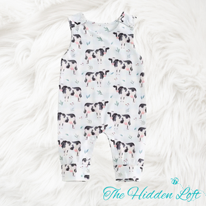 Sleeveless Cow Romper