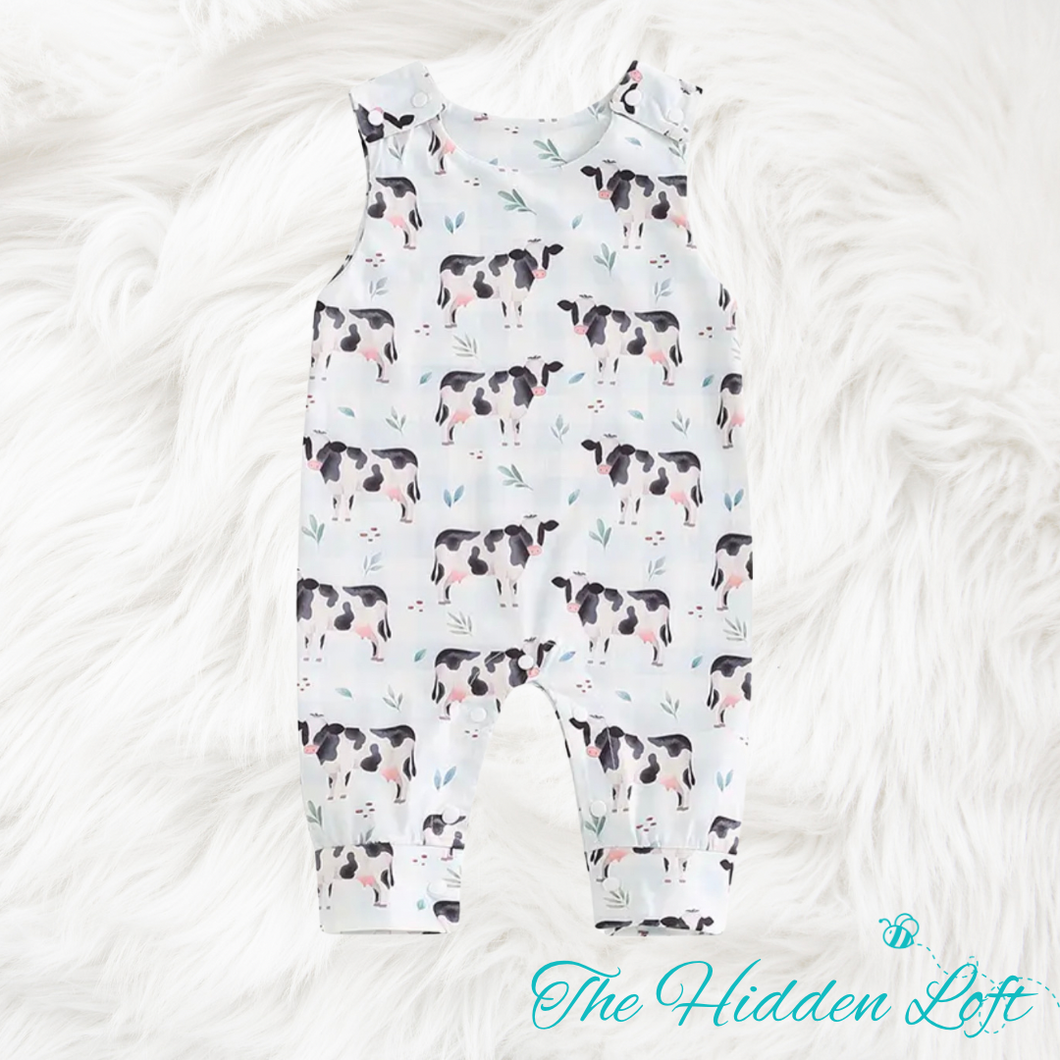 Sleeveless Cow Romper