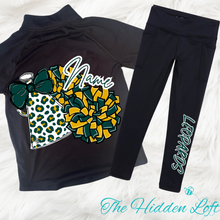 Load image into Gallery viewer, Custom Leopard Cheer Quarter Zip &amp; Legging Outfit